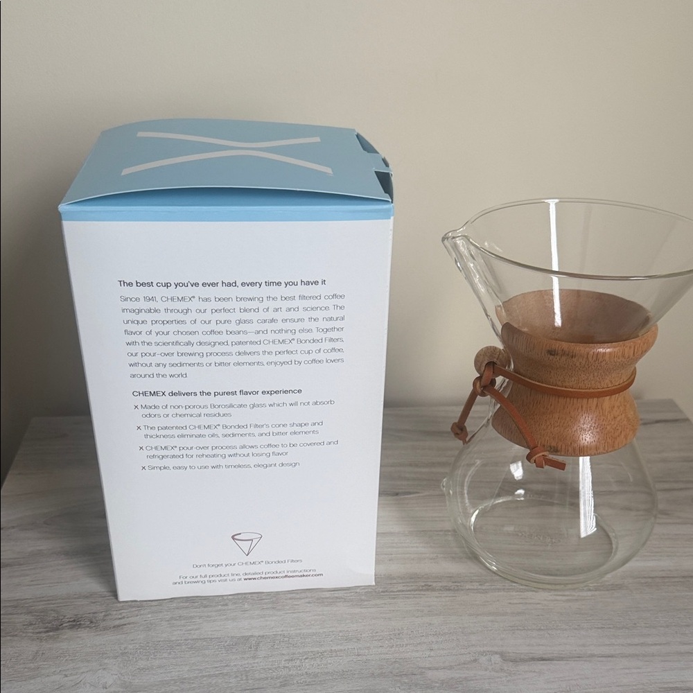 Chemex glass pour over coffee maker - Picture 2 of 2